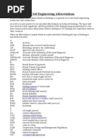 Civil Engineering Abbreviations: Bending Moment Bill of Quantities