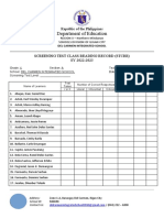 Group Screening Test Form