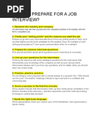 How To Prepare For A Job Interview?