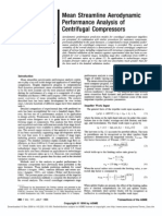 Mean Streamline Aerodynamic Performance Analysis of Centrifugal Compressors