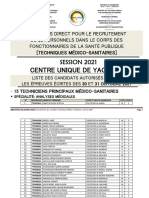 Techniques Medico Sanitaires Liste Des Candidats