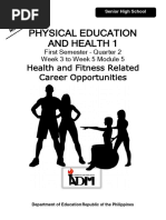 PEH1-11 - Q2 - W3-W5 Mod5 - Health and Fitness Related Career Opportunities