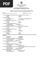 Grade 8 Science 4th Quarter Exam