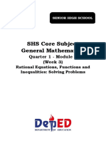 Gen Math - Q1 - WK 3 - Module 3 - Rational Equations Functions and Inequalities