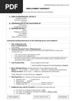 Professional Skilled Form 03 Master Employment Contract