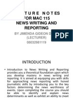 MAC 115 News Writing