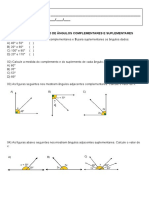 Ângulos Suplementares e Complementares