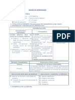 Sesión de Aprendizaje: Datos Informativos