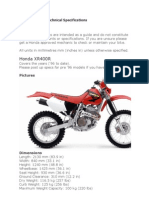 Honda XR400R Technical Specifications