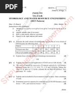 Be - Civil Engineering - Semester 5 - 2018 - November - Hydrology and Water Resource Engineering HWR Pattern 2015