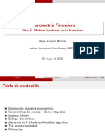 Econometría Financiera: Clase 1. Modelos Lineales de Series Financieras