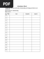 Attendance Sheet of HQD Training