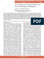 Status of The Sun and Beach Tourism Industry in The Province of Batangas Philippines