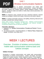 Unit 1 Wireless Communication - Week 1 Lecture