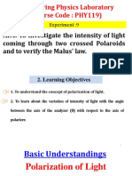 Expt 9 - Malus Law Experiment