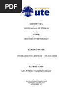 Segundo Cuestionario de La Asignatura Legislacion de Tierra Ahora