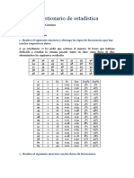 Cuestionario de Estadística