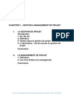 Chapitre II La Gestion Et Le Management de Projet