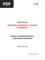 Direccion Estrategica y Politica de Empresa I