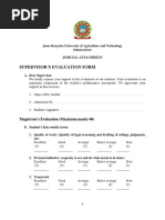 Jkuat Magistrate Evaluation Form, Revised 17 May