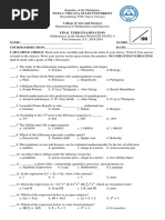 GE Math Final Exam