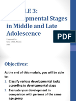 MODULE 3 Developmental Stages in Middle and Late Adolescence