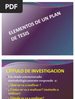 Elementos de Un Plan de Tesis