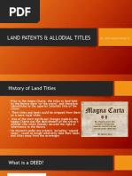 Land Patents & Allodial Titles