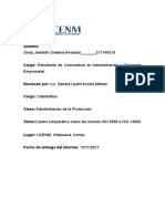 Cuadro Comparativo ISO 9000 e ISO 1400.