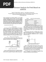 The Finite Element Analysis For Fork Based On ANSYS