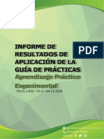 Informe de Resultados de Aplicación de La Guía de Prácticas: Aprendizaje Práctico Experimental