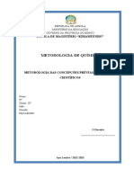 Trabalho de Metodologia de Química - Metodologia Das Concepções Prévias e Conceitos Científicos