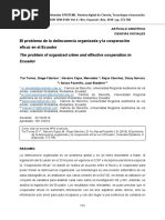 El Problema de La Delincuencia Organizada y La Cooperación Eficaz en El Ecuador