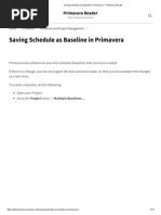 Saving Schedule As Baseline in Primavera