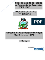 Idecan 2015 PM PB Sargento Da Policia Militar Prova