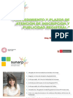 Procedimiento y Plazos de Inscripción y Publicidad Registral