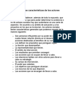 Cuáles Son Las Características de Los Actores Sociales