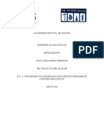 Act. 4. Procedimientos Generales para Definir Formalmente Unidades Geológicas.