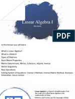 Linear Algebra I