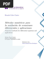 Metodos Numericos para La Resolucion de Ecuaciones Diferenciales y Aplicaciones.