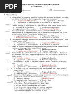 Quiz On Fallacies, Bias and Methods of Philopizing