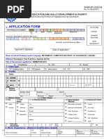 TESDA OP CO 05 F26 Application Form For Assessment