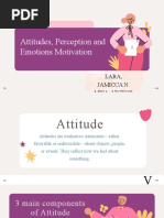 Attitudes, Perception and Emotions Motivation