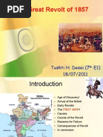 The Great Revolt of 1857 - Prepared by Tushti Desai