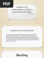 Asignación de Mantenimiento, Backlog y Priorización Del Trabajo