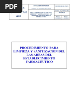 08 Procedimiento Operativo para Limpieza y Sanitizacion de Las Areas Del Establecimiento Farmaceutico