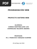 Proyecto Sistema Web Dulces Tipicos