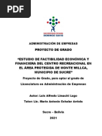 Proyecto de Grado "Estudio de Factibilidad Económica Y Financiera Del Centro Recreacional en El Área Protegida de Monte Willca, Municipio de Sucre"