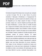 Porque Os Congregacionais Usam o Sistema Democrático de Governo de Igreja