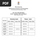 B Tech I Sem - ISA 1 Timetable